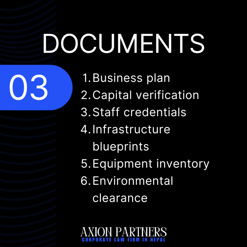 Documents Required for 100 Bedded Hospital Registration