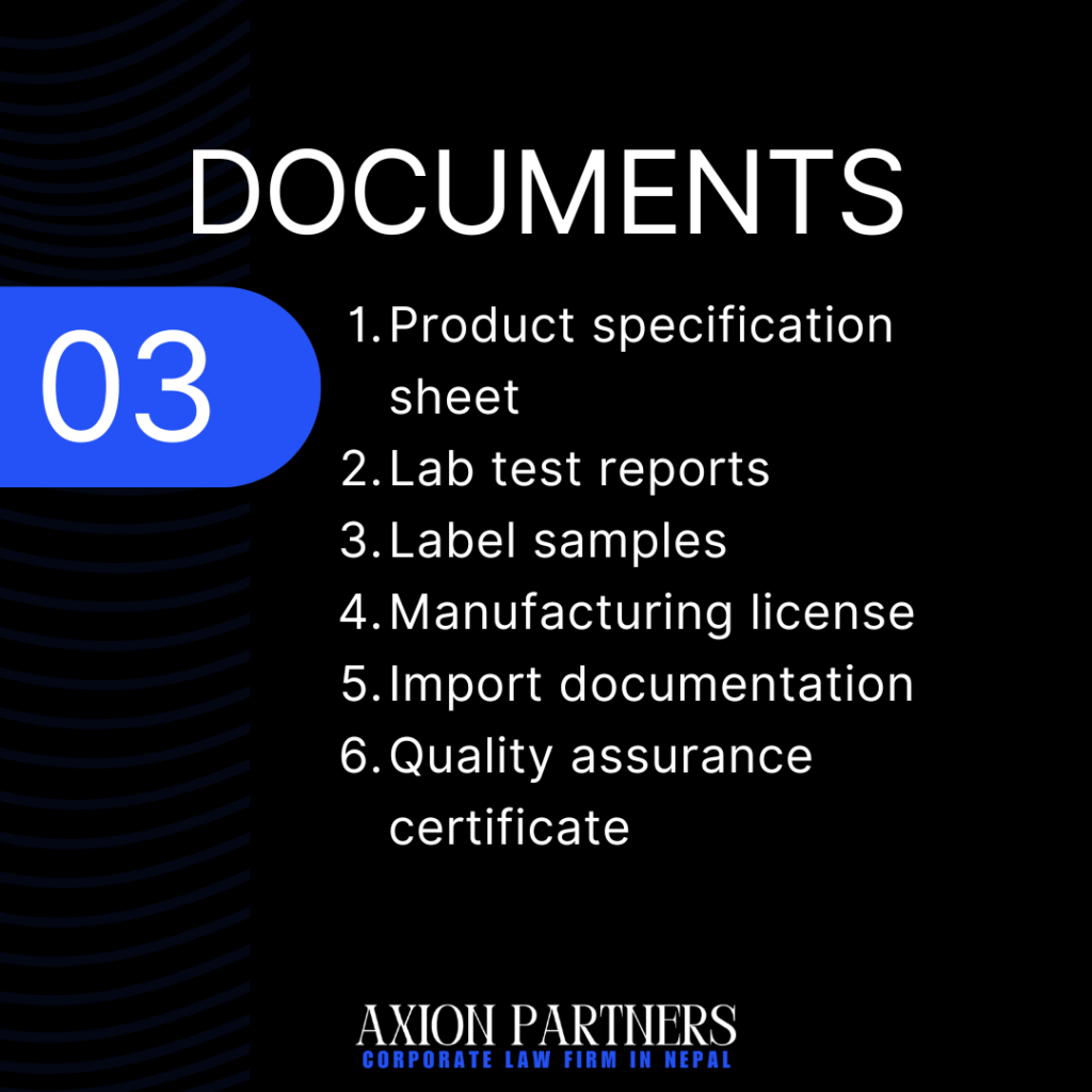 Documents Required for Food Supplement Registration in Nepal