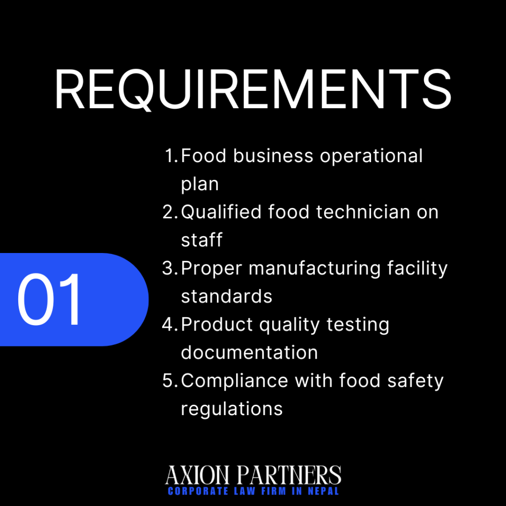 Requirements for License from DFTQC in Nepal