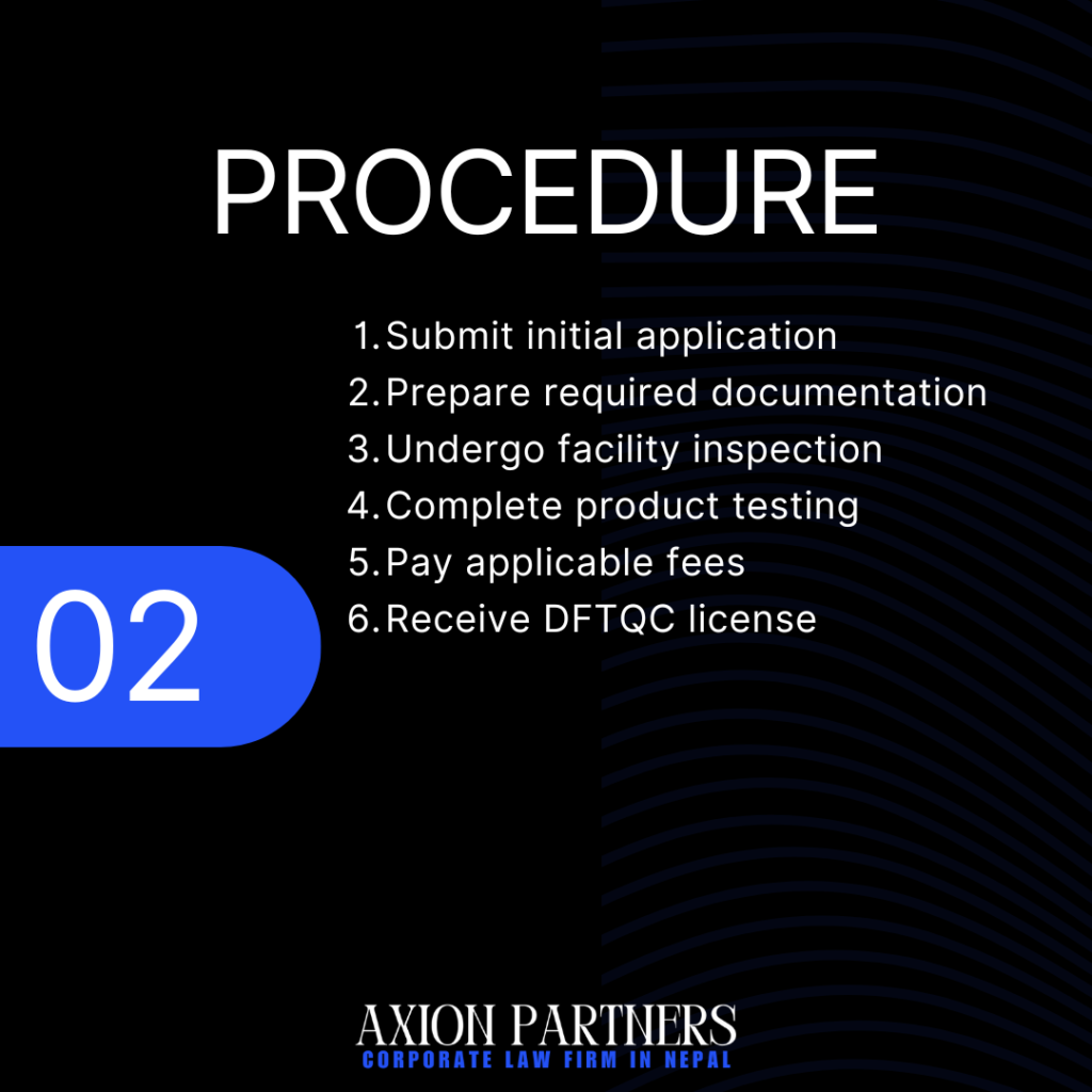 process for License from DFTQC in Nepal