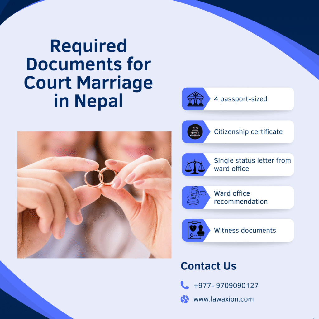 Documents required for court marriage in Nepal. 